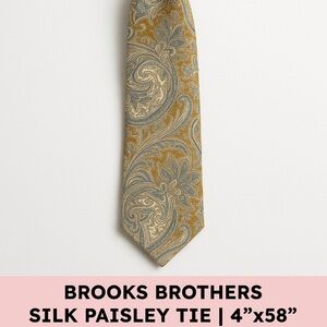 Brooks Brothers Silk Paisley Tie Handmade USA Vintage Classiccore 4” x 58”